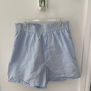 H&M Light Blue Striped womens Shorts